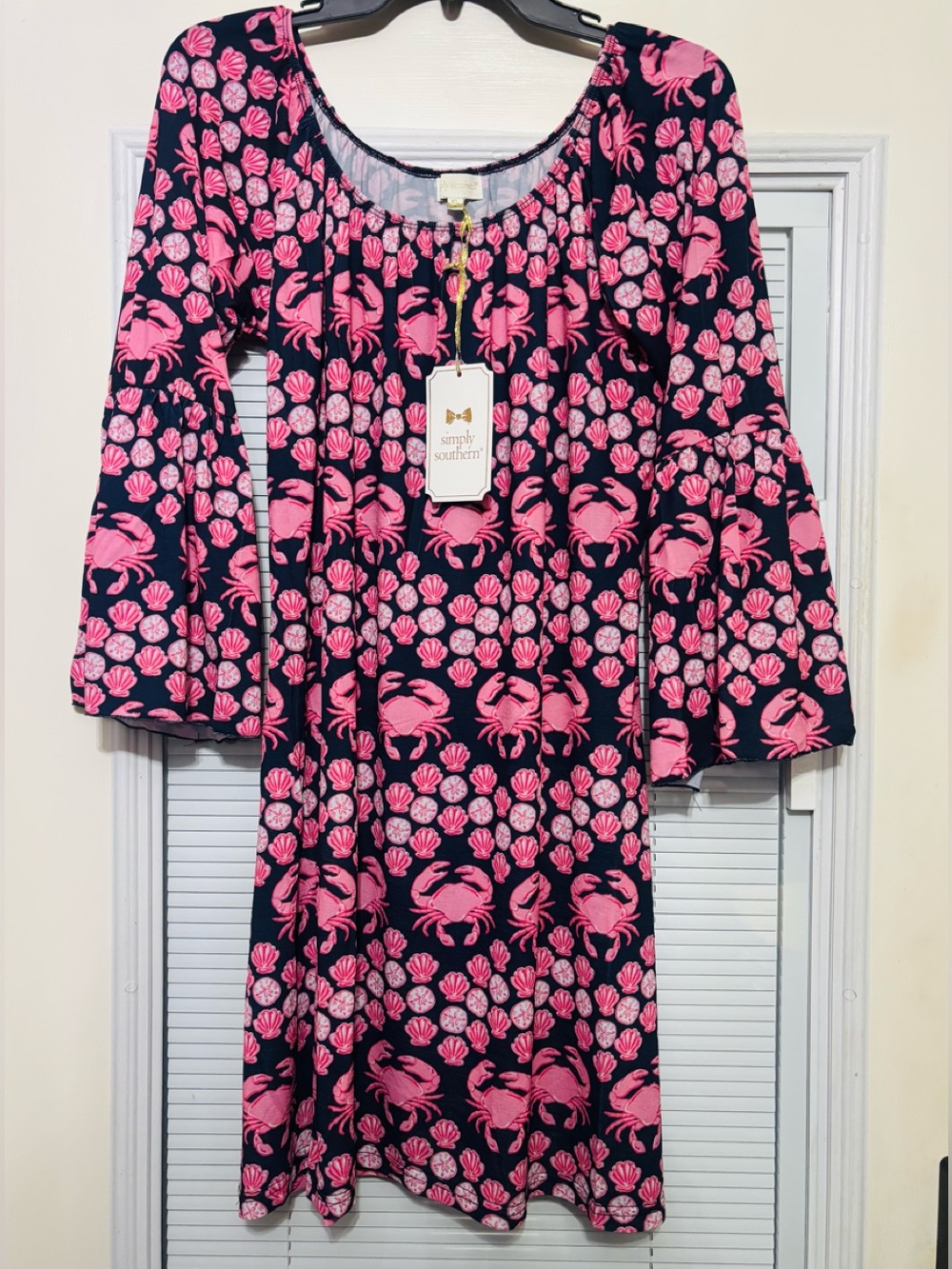 NWT Adorable Simply Southern Crab & Seashell Print Dress